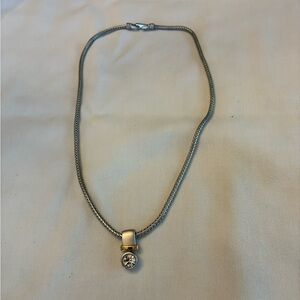 Sleek Silver and Gold Snake Chain Necklace